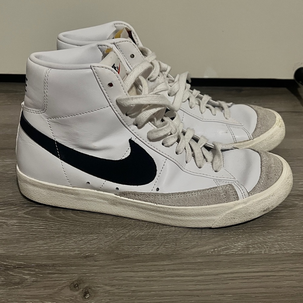 Nike White and Black High-Top Sneakers
